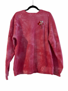 Disney Small Shop Valentine’s Day Mickey & Minnie Heart Balloon Tie-Dye Crewneck